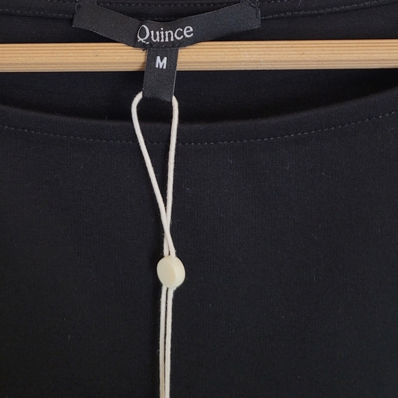 🆕️ Quince Ultra Stretch Ponte Cap Sleeve Dress in Black - Picture 8 of 15